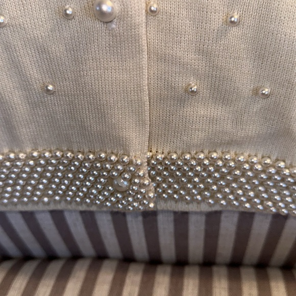 Vintage Women’s Pearl Embellished Off White Cardigan Sweater- Medium - Picture 6 of 8